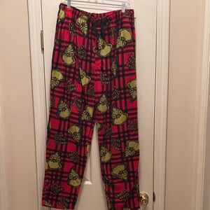 NWOT The Grinch Men's Plaid Lounge Pants with Graphic Print